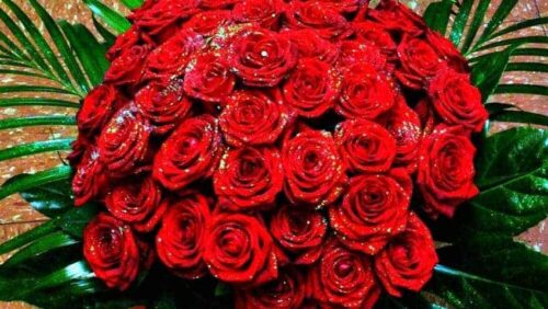 50 Red Roses Hand Tied Bouquet