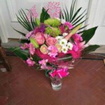 Hand Tied Bouquet with Asidistra and Palm Leaves in Accrington Lancashire