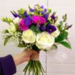 Wedding Bouquet in Cream Cerise and Purple in Accrington Lancashire