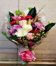 Hand Tied Bouquet with Mixed Flowers and Aspidistra Leaves in Accrington Lancashire