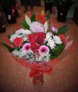 Valentines Bouquet With Three Red Roses in Accrington Lancashire