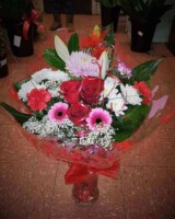 Valentines Bouquet With Three Red Roses in Accrington Lancashire