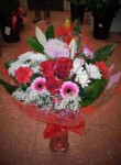 Valentines Bouquet With Three Red Roses in Accrington Lancashire