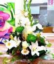 Designer Boxed Aqua Flower Arrangement in White in Accrington Lancashire