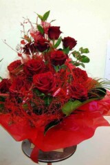 Red Roses Boxed Aqua Arrangement in Accrington Lancashire