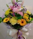 Boxed Aqua Arrangement With Lilies Roses Gerbra And Carnations in Accrington Lancashire
