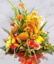 Boxed Aqua Arrangement in Autumnal Colours in Accrington Lancashire