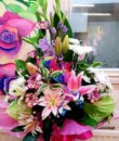 Designer Mixed Colour Boxed Aqua Arrangement in Accrington Lancashire